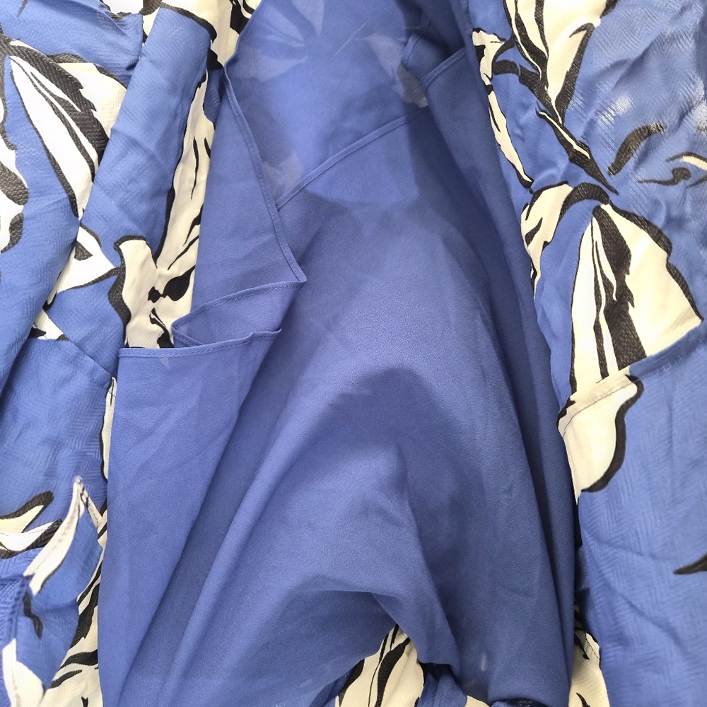 Veronica Beard Blue & White Floral Maxi Dress – Long Sleeve – Size 16‎ - Picture 13 of 14